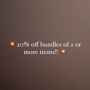 💥 20% OFF EVERY BUNDLE OF 2 OR MORE ITEMS 💥